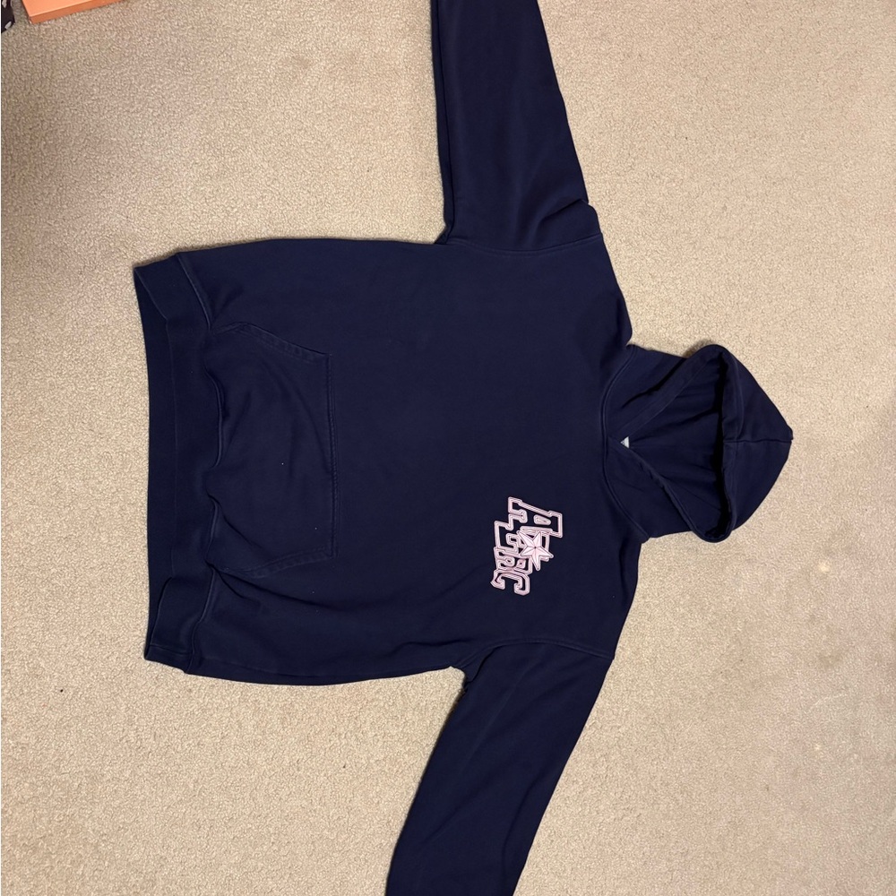 Aelfric Eden Dark Blue Hoodie with Pink Graphic - Picture 1 of 3